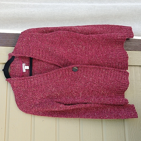 Charter Club One Button Cardigan Size S Red 4% Wool - Picture 1 of 9